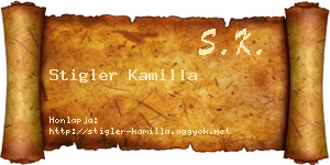 Stigler Kamilla névjegykártya